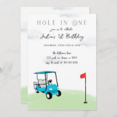 Trou en un Golf Invitation d'anniversaire (Devant / Derrière)
