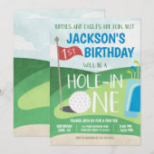Trou en un Golf Invitation Première fête d'anniver (Devant / Derrière)