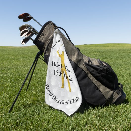 Trou en un Stats golf serviette (Vert)