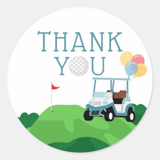Trou En Un Sticker Merci Anniversaire De Golf (Devant)