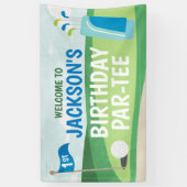 Trou en une bannière d'anniversaire, Golf Joyeux a (Vertical)