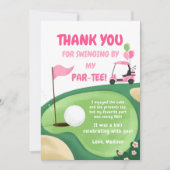 Trou En Une Fille De Golf Pink Par-Tee Carte de re (Devant)