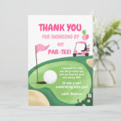 Trou En Une Fille De Golf Pink Par-Tee Carte de re (Debout devant)