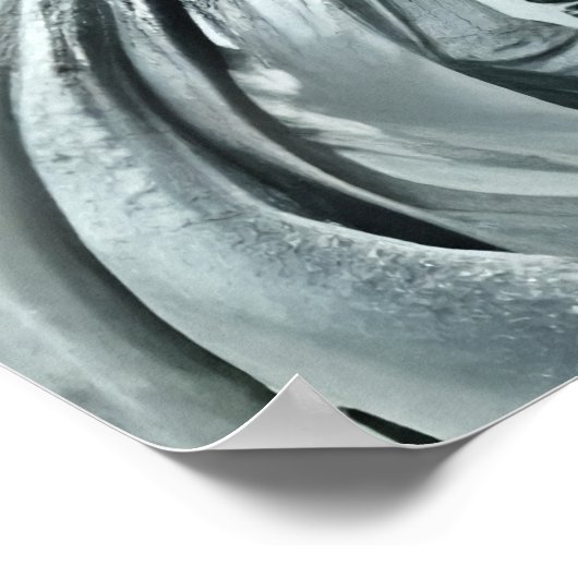 Trou noir et nuage de gaz bleu | AI Art Poster (Coin)