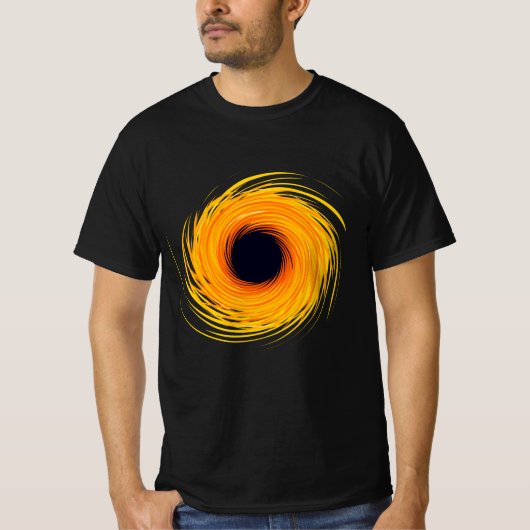 Trou noir imprimé sur T-shirt noir (Devant)