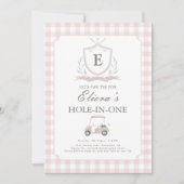 Trou rose en un En vichy Invitation d'anniversaire (Devant)