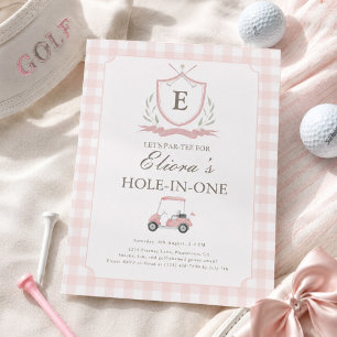 Trou rose en un En vichy Invitation d'anniversaire