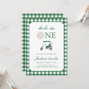 Trou vert en un Golf Invitation d'anniversaire