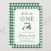 Trou vert en un Golf Invitation d'anniversaire (Devant / Derrière)