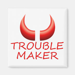 Trouble Maker en Devil Horns Square Magnet Magneet