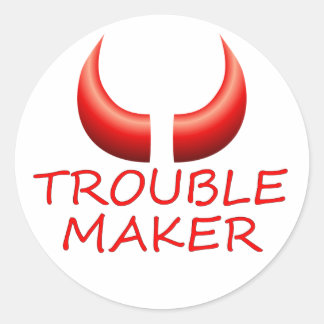 Trouble Maker en Duivelhoorns Ronde Stickers
