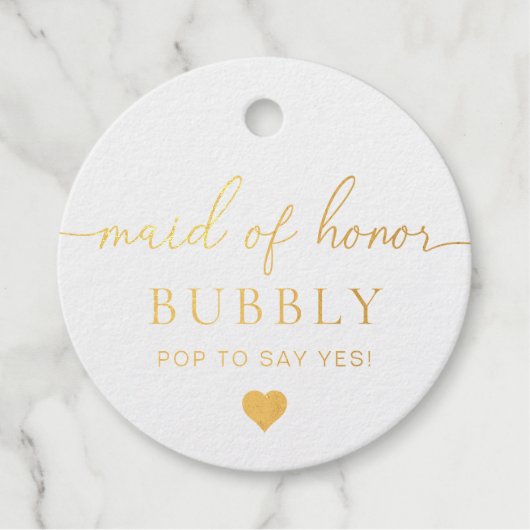 Troudjuffrouw Voorstel Folie Favor Tag (Voorkant)
