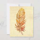 Troudkaart met Gouden Veer op Canvas Kaart (Achterkant)