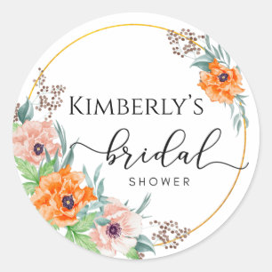 Troudsgeschenk Bruids Shower Ronde Sticker