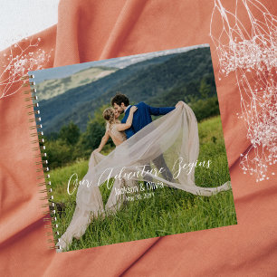 Troufoto,Huwelijk Foto,Elegant Goud en Witte Schri Notitieboek