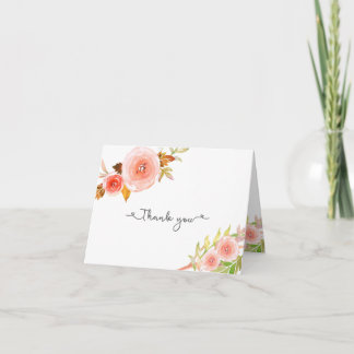 Trouhoudbriefkaarten voor bruiloft met bloemmotief bedankkaart