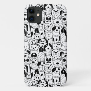 Troupe de chiens noir et blanc Coque de téléphone