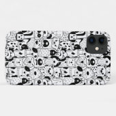 Troupe de chiens noir et blanc Coque de téléphone (Dos (Horizontal))
