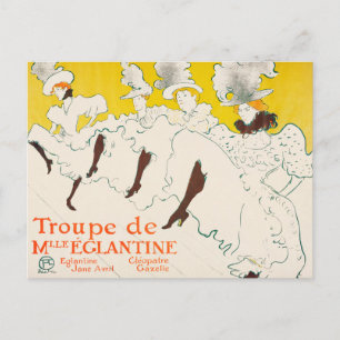 Troupe de Mademoiselle Eglantine, Toulouse Lautrec Briefkaart