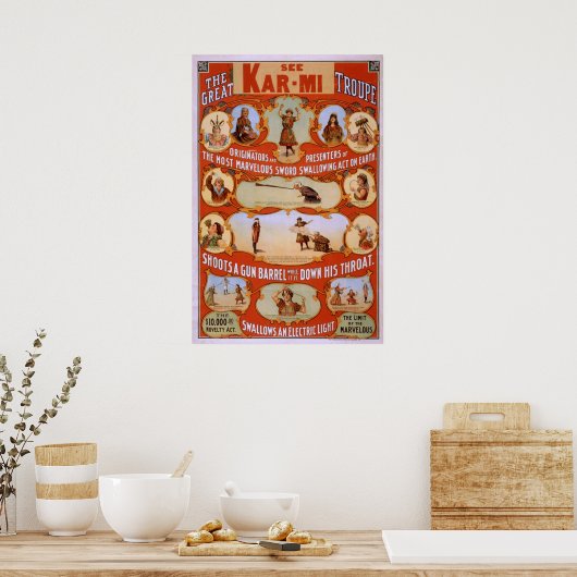 Troupe Magicien KAR-MI Poster VAUDEVILLE (Cuisine)