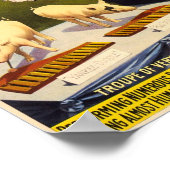 Troupe van opmerkelijk geschoold varken Circus Pos Poster (Hoek)