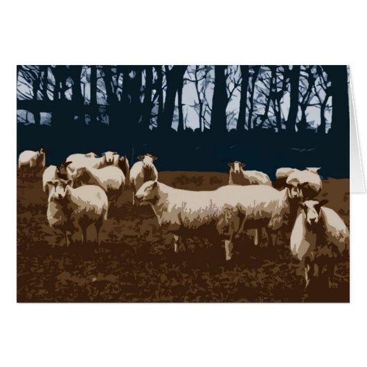 Troupeau de carte de moutons (Devant horizontal)