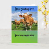 Troupeau de carte de voeux de vaches (Fleur jaune)