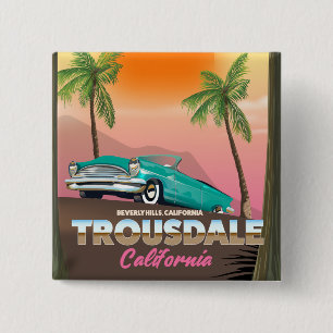 Trousdale Beverly hills California Vierkante Button 5,1 Cm