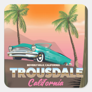 Trousdale Beverly hills Californië Vierkante Sticker