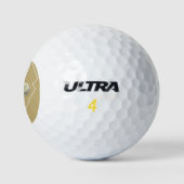 Trouserpak met gouden tint en witte bloem golfballen (Logo)