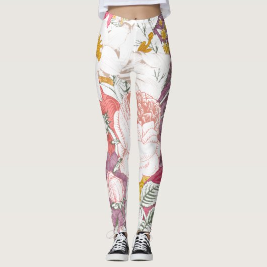 trousers with modern floral pattern leggings (Voorkant)