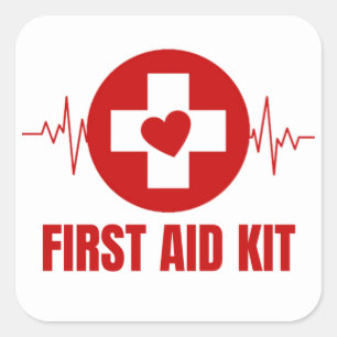 Trousse d'aide de poing autocollant carré