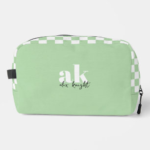 Trousse De Toilette À damiers Monogramme de signature rétro