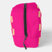 Trousse De Toilette à damiers pêche rose chaud rétro (Droite)