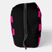 Trousse De Toilette à damiers rose chaud noir rétro Monogramme (Droite)