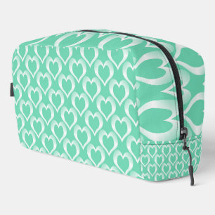 Trousse de toilette à motif de cœurs blancs aquama