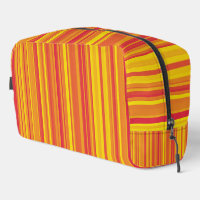 Trousse de toilette à rayures orange rouge jaune