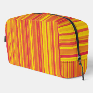 Trousse de toilette à rayures orange rouge jaune