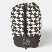 Trousse De Toilette Abstract Waves Black and White with Text (Droite)