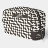 Trousse De Toilette Abstract Waves Black and White with Text (Coin droit)
