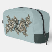 Trousse De Toilette Abstrait Beige clair Bleu Fractal Art Spirales (Coin droit)