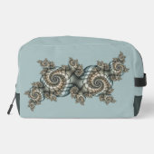 Trousse De Toilette Abstrait Beige clair Bleu Fractal Art Spirales (Verso)
