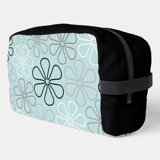 Trousse De Toilette Abstrait Big Flower Outlines BWG+Duck Egg Blue (Coin gauche)