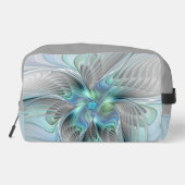 Trousse De Toilette Abstrait Bleu Vert Papillon Imaginaire Fractal Art (Verso)