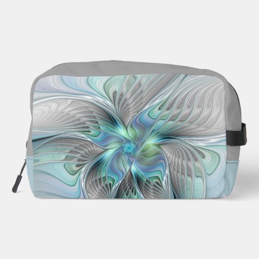 Trousse De Toilette Abstrait Bleu Vert Papillon Imaginaire Fractal Art (Verso)