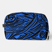Trousse De Toilette Abstrait Tribal Noir Et Bleu (Recto)