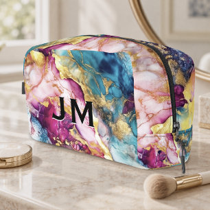 Trousse De Toilette Accessoire d'art élégant girly rose turquoise marb