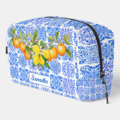 Trousse De Toilette Acitrus bleu sicilien jaune azulejo méditerranéen (Coin droit)