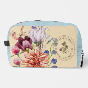 Trousse De Toilette Ajoutez votre logo Fleurs aquarelles classiques ro
