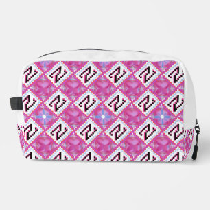 Trousse De Toilette Alphabet Géométrique Rose Chic Initiale N